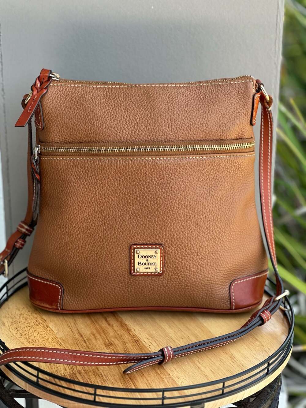 Dooney & Bourke Pebble Grain Caramel Leather Crossbody Bag